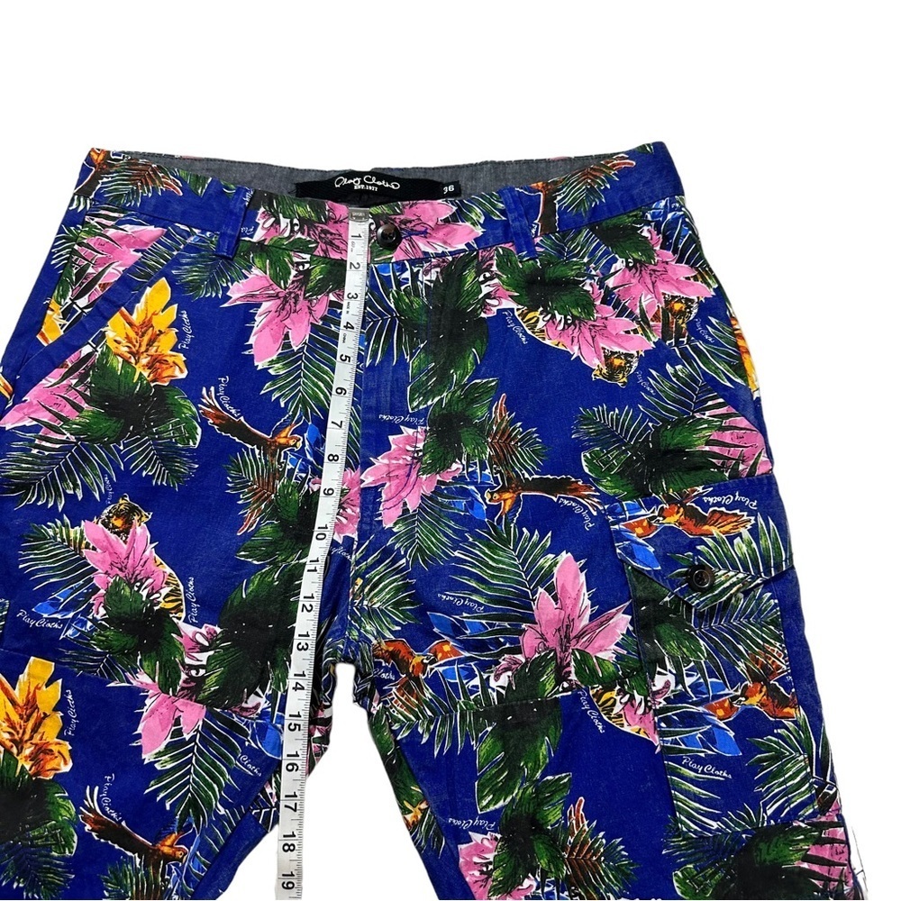 Play Cloths Botanical Jungle Set Mens Blue Shorts & Shirt Sz 36 XL Hawaii Aloha - Picture 15 of 16